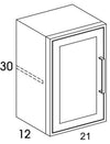W2130L - Flat Black - Outdoor Wall Cabinet - Single Door - Special Order