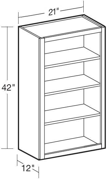 W2142ND - Manhattan High Gloss White - Wall 21"x42"-No Door - Interior Finished To Match Frame