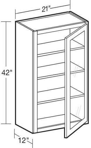 W2142PFGR - Napa Blended Cream - Wall 21"x42" - Single Door Prepped For Glass - Hinges On Right