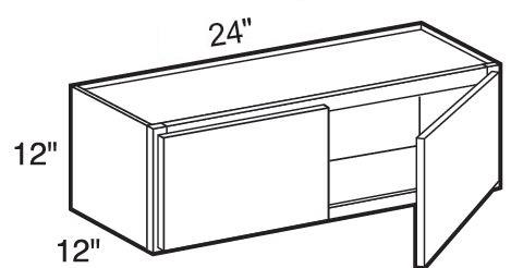 W2412 - Manhattan High Gloss White - Wall 24" x 12" - Double Doors