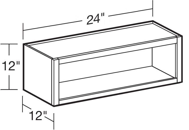 W2412ND - Manhattan High Gloss White - Wall 24"x12"-No Door - Interior Finished To Match Frame