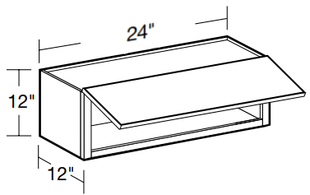 W2412UL - Manhattan High Gloss Metallic - Wall 24" x 12" Uplift - Single Uplift Door