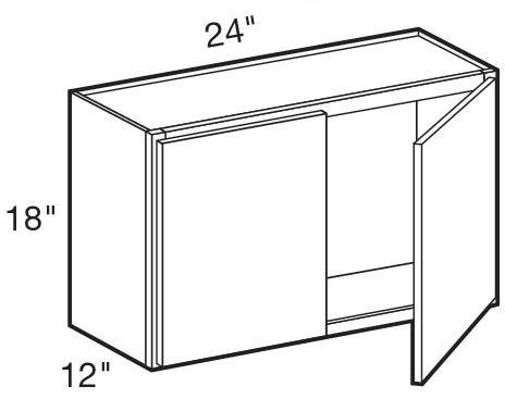 W2418 - Nantucket Polar White - Wall 24" x 18" - Double Doors