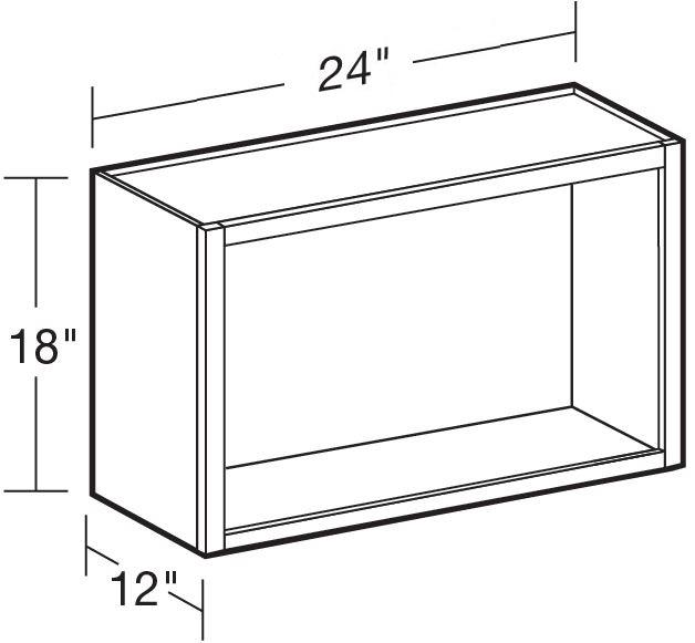 W2418ND - Manhattan High Gloss Metallic - Wall 24"x18"-No Door - Interior Finished To Match Frame