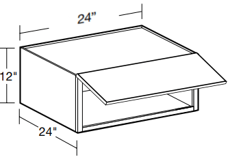 W242412UL - Manhattan High Gloss Metallic - Wall 24" x 24" x 12" Uplift - Single Uplift Door