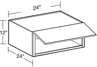 W242412UL - Manhattan High Gloss Metallic - Wall 24" x 24" x 12" Uplift - Single Uplift Door