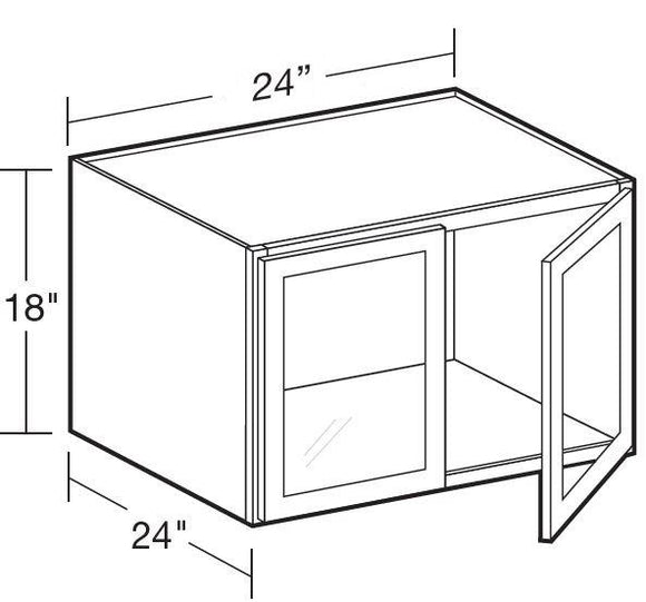 W242418PFG - Glasgow Mythic Blue - Wall 24"x18" - Double Door Prepped For Glass