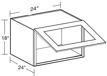 W242418UL - Manhattan High Gloss Metallic - Wall 24" x 24" x 18" Uplift - Single Uplift Door