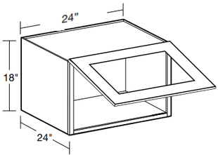 W242418UL - Manhattan High Gloss White - Wall 24" x 24" x 18" Uplift - Single Uplift Door