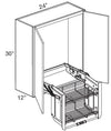 W2430-PDSCR - Manhattan High Gloss Metallic - Wall 24" x 30" Pull-Down Shelves Chrome - Double Door