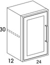W2430L - Shaker Ash - Outdoor Wall Cabinet - Single Door - Special Order