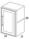 W2430R - Flat Black - Outdoor Wall Cabinet - Single Door - Special Order