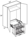 W2436-PDSCR - Manhattan High Gloss Metallic - Wall 24" x 36" Pull-Down Shelves Chrome - Double Door