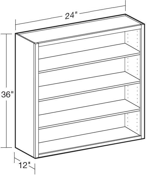 W2436ND - Manhattan High Gloss Metallic - Wall 24"x36"-No Door - Interior Finished To Match Frame