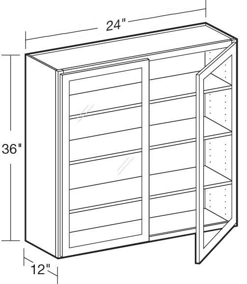 W2436PFG - Glasgow Mythic Blue - Wall 24"x36" - Double Door Prepped For Glass