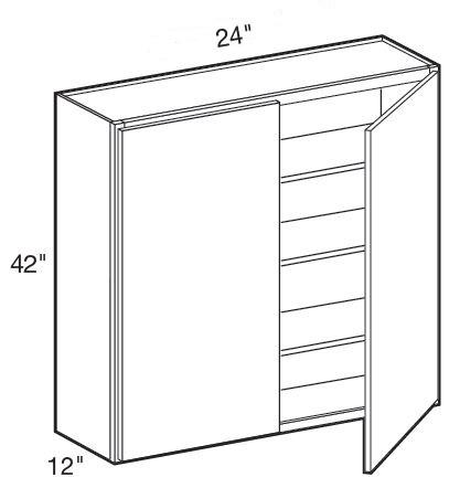 W2442 - Manhattan High Gloss Metallic - Wall 24" x 42" - Double Doors