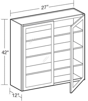 W2742PFG - Nassau Mythic Blue - Wall 27"x42" - Double Door Prepped For Glass