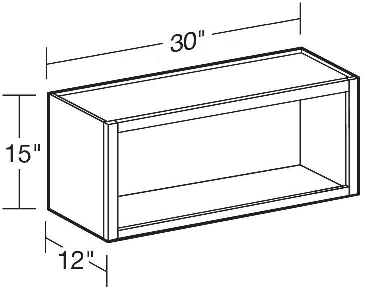 W3015ND - Manhattan High Gloss Metallic - Wall 30"x15"-No Door - Interior Finished To Match Frame