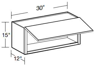 W3015UL - Manhattan High Gloss Metallic - Wall 30" x 15" Uplift - Single Uplift Door