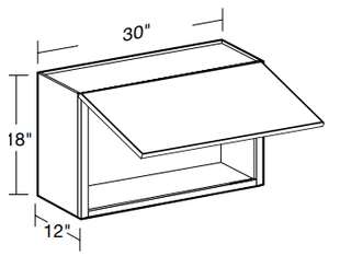 W3018UL - Manhattan High Gloss Metallic - Wall 30" x 18" Uplift - Single Uplift Door