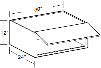 W302412UL - Manhattan High Gloss Metallic - Wall 30" x 24" x 12" Uplift - Single Uplift Door