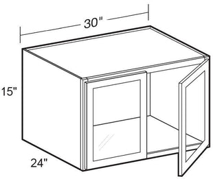 W302415PFG - Norwood Deep Onyx - Wall 30wx24dx15h - Double Door Prepped For Glass