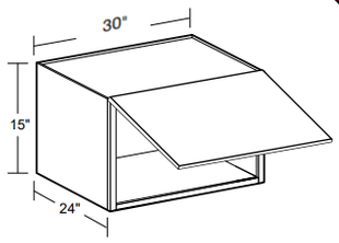 W302415UL - Manhattan High Gloss Metallic - Wall 30" x 24" x 15" Uplift - Single Uplift Door