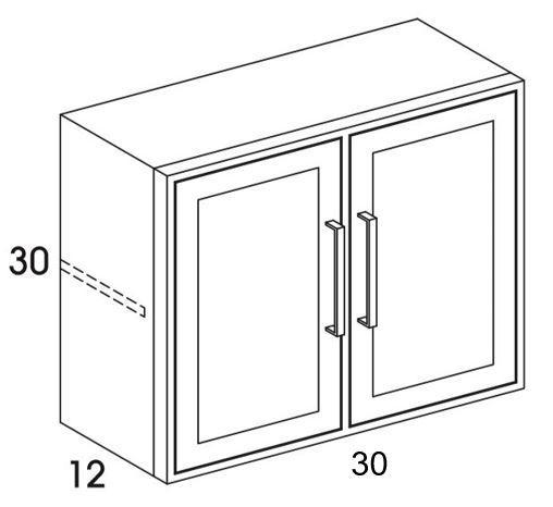 W3030 - Shaker White - Outdoor Wall Cabinet - Butt Doors - Special Order