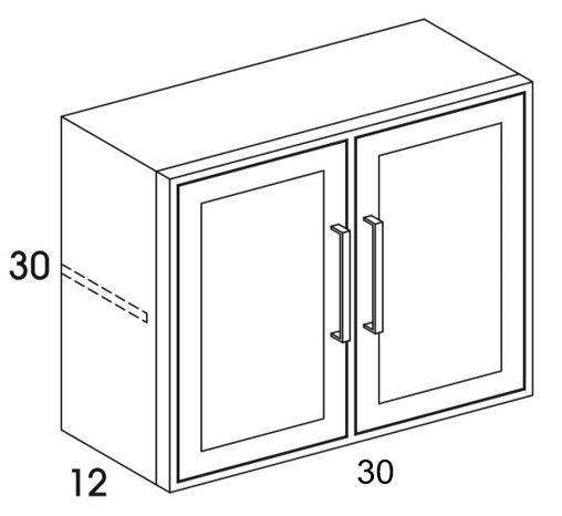 W3030 - Flat Ash - Outdoor Wall Cabinet - Butt Doors - Special Order