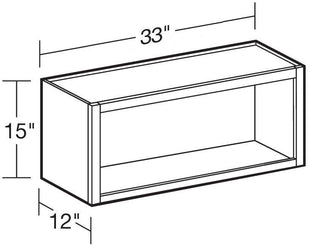 W3315ND - Glasgow Pebble Gray - Wall 33"x15"-No Door - Interior Finished To Match Frame