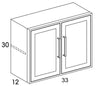 W3330 - Flat Ash - Outdoor Wall Cabinet - Butt Doors - Special Order