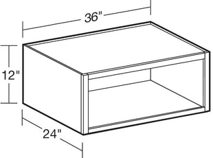 W362412ND - Waterford Vivid White - 36wx24dx12h Wall-No Door - Interior Finished To Match Frame