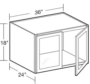 W362418PFG - Hawthorne Cinnamon - Wall 36"x18"x24"D - Double Door Prepped For Glass