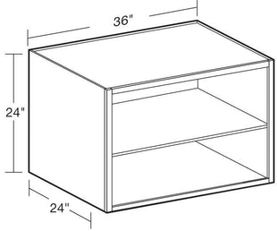 W362424ND - Manhattan High Gloss White - 36wx24dx24h Wall-No Door - Interior Finished To Match Frame