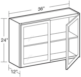 W3624PFG - Nantucket Polar White - Wall 36"x24" - Double Door Prepped For Glass
