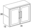 W3630 - Flat Ash - Outdoor Wall Cabinet - Butt Doors - Special Order