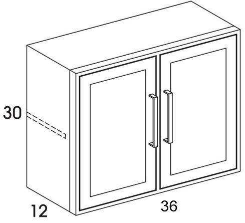 W3630 - Shaker White - Outdoor Wall Cabinet - Butt Doors - Special Order