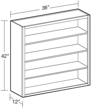 W3642ND - Manhattan High Gloss White - Wall 36"x42"-No Door - Interior Finished To Match Frame