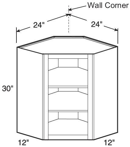 WA2430ND - Manhattan High Gloss Metallic - Wall Angle 24"x30"-No Door - Interior Finished To Match Frame