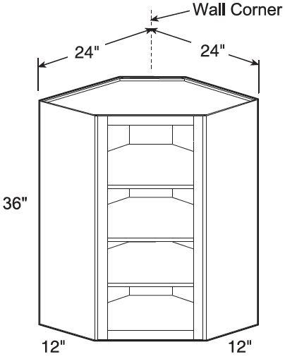 WA2436ND - Manhattan High Gloss Metallic - Wall Angle 24"x36"-No Door - Interior Finished To Match Frame