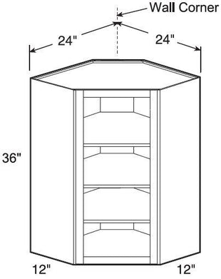 WA2436ND - Waterford Vivid White - Wall Angle 24"x36"-No Door - Interior Finished To Match Frame