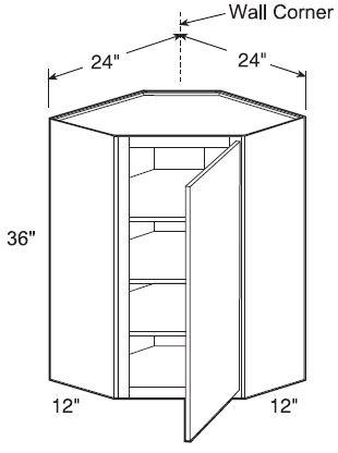 WA2436R - Glasgow Mythic Blue - Wall Angle 24" x 36" - Single Door - Hinges On Right