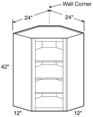 WA2442ND - Nantucket Polar White - Wall Angle 24"x42"-No Door - Interior Finished To Match Frame