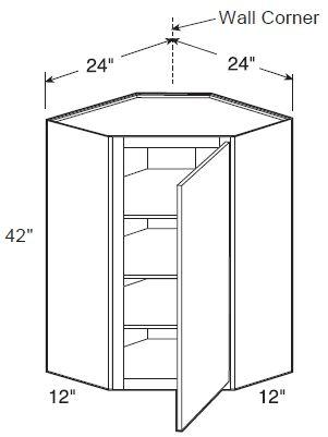 WA2442R - Glasgow Mythic Blue - Wall Angle 24" x 42" - Single Door - Hinges On Right