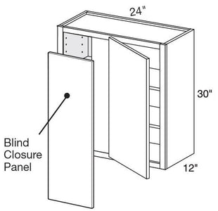 WBCU2730L - Glasgow Pebble Gray - 27"x30" Universal Blind Corner - Single Door - Left Side Blind