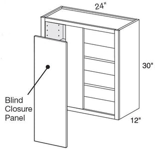 WBCU2730ND - Nassau Mythic Blue - 27"x30" Universal Blind Corner-No Door - Interior Finished To Match Frame