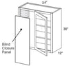 WBCU2730PFGL - Fulton Mocha - 27"x30" Universal Blind Corner - Single Door Prepped For Glass - Hinges On Left