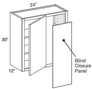 WBCU2730R - Glasgow Mythic Blue - 27"x30" Universal Blind Corner - Single Door - Right Side Blind