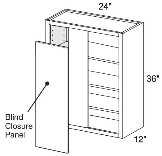 WBCU2736ND - Nantucket Polar White - 27"x36" Universal Blind Corner-No Door - Interior Finished To Match Frame