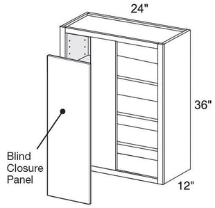 WBCU2736ND - Wembley Valley Gray - 27"x36" Universal Blind Corner-No Door - Interior Finished To Match Frame